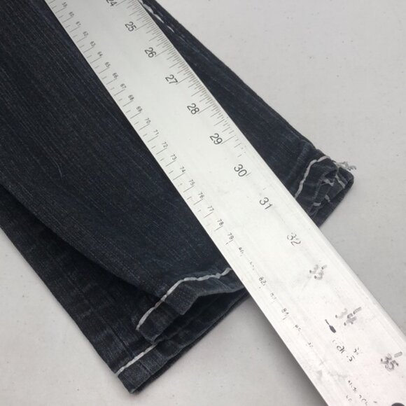 True Religion Black Straight Leg Jeans with Signature Stitching - Picture 11 of 12